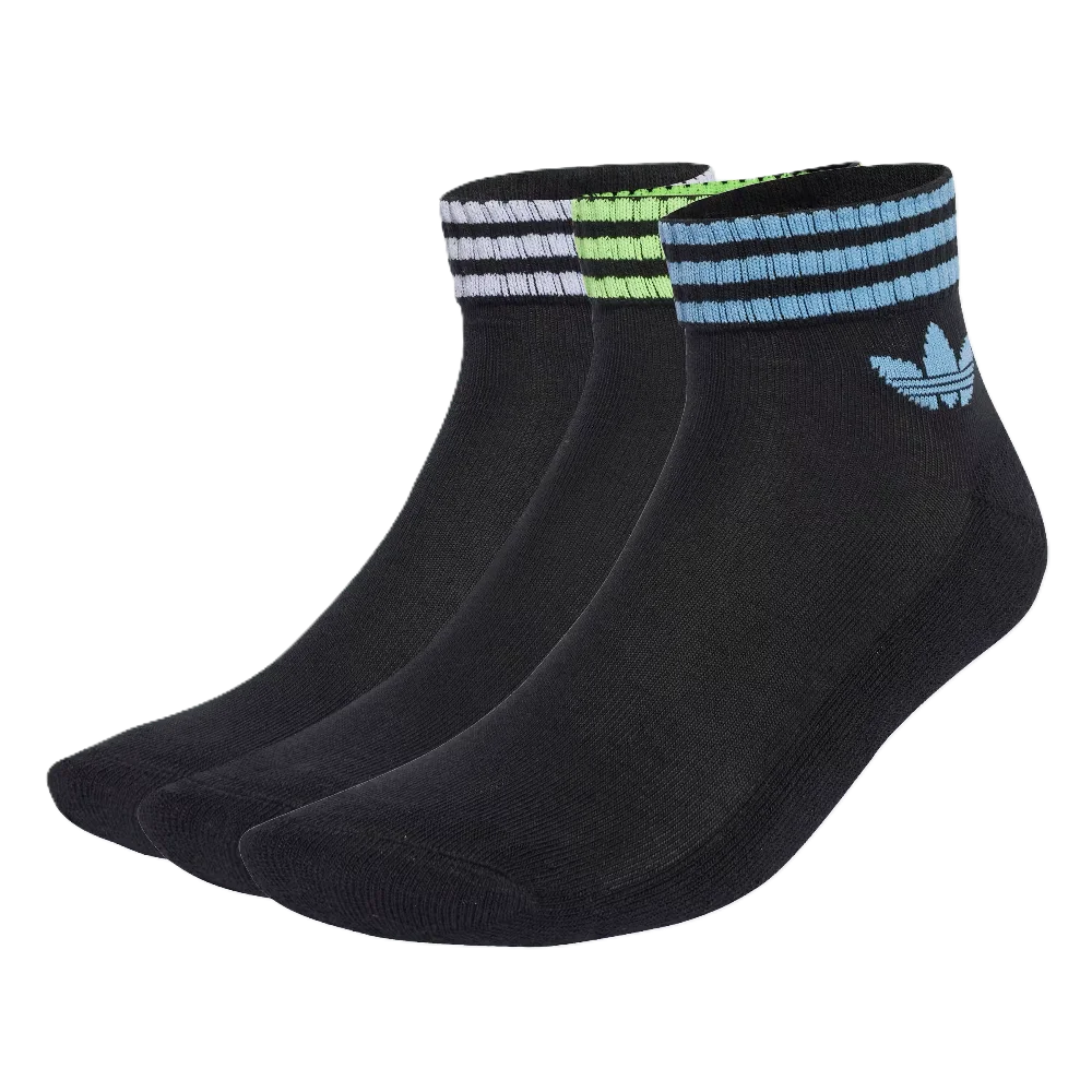 Chaussettes 3 Bandes Multicolor (3 paires) Noir