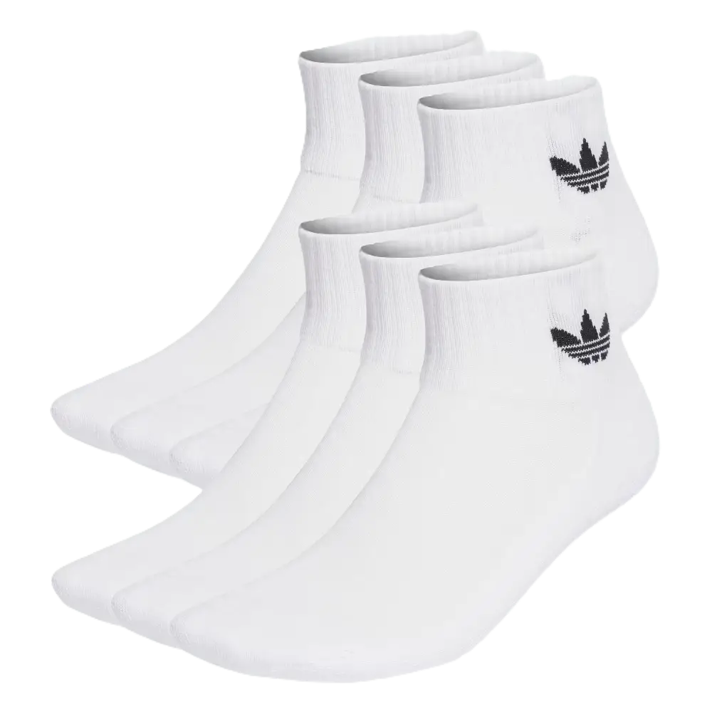 Chaussettes Mi-Cheville 6 Paires Blanches