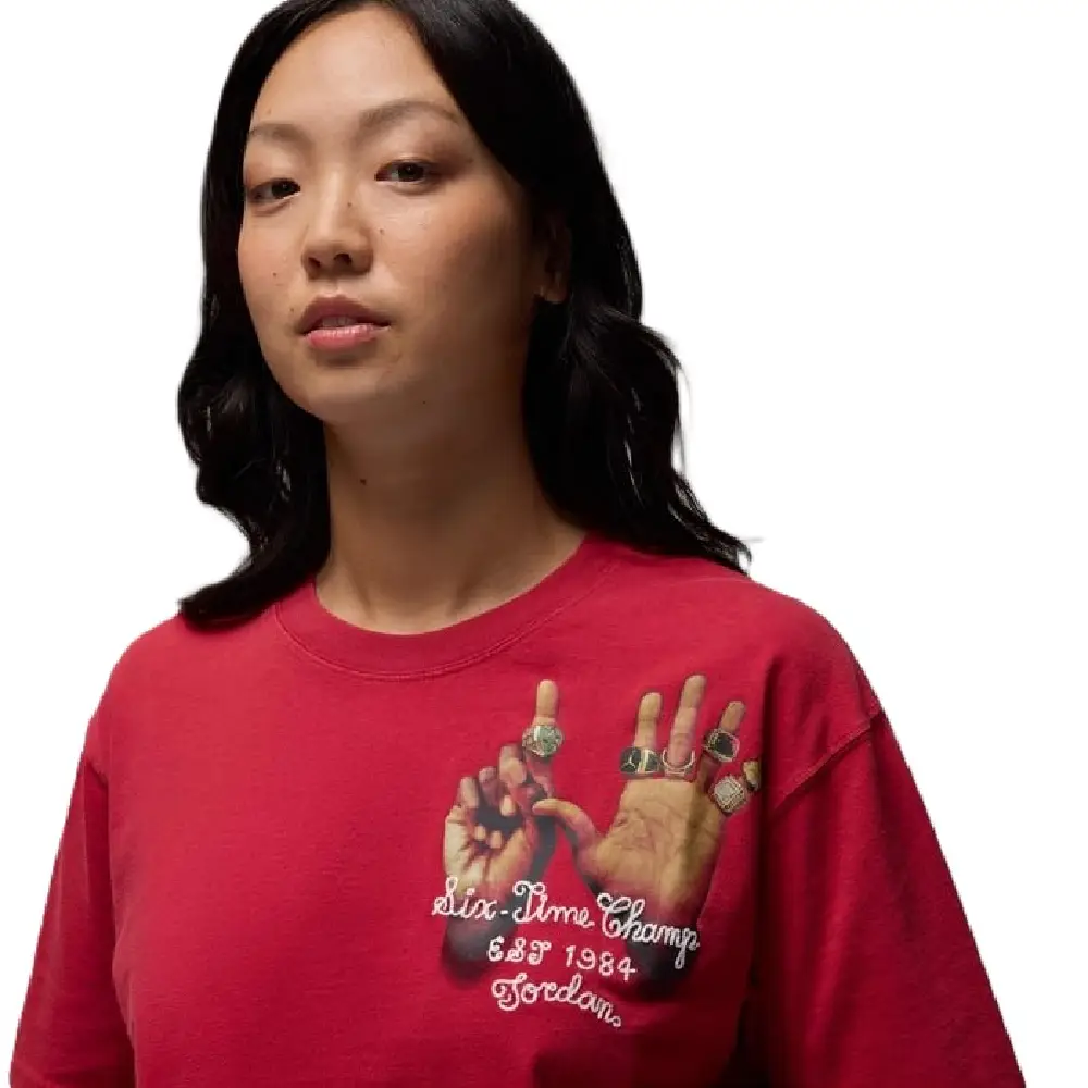 Air Jordan 6 Rings T-shirt graphique Rouge pour femmes - Image 3