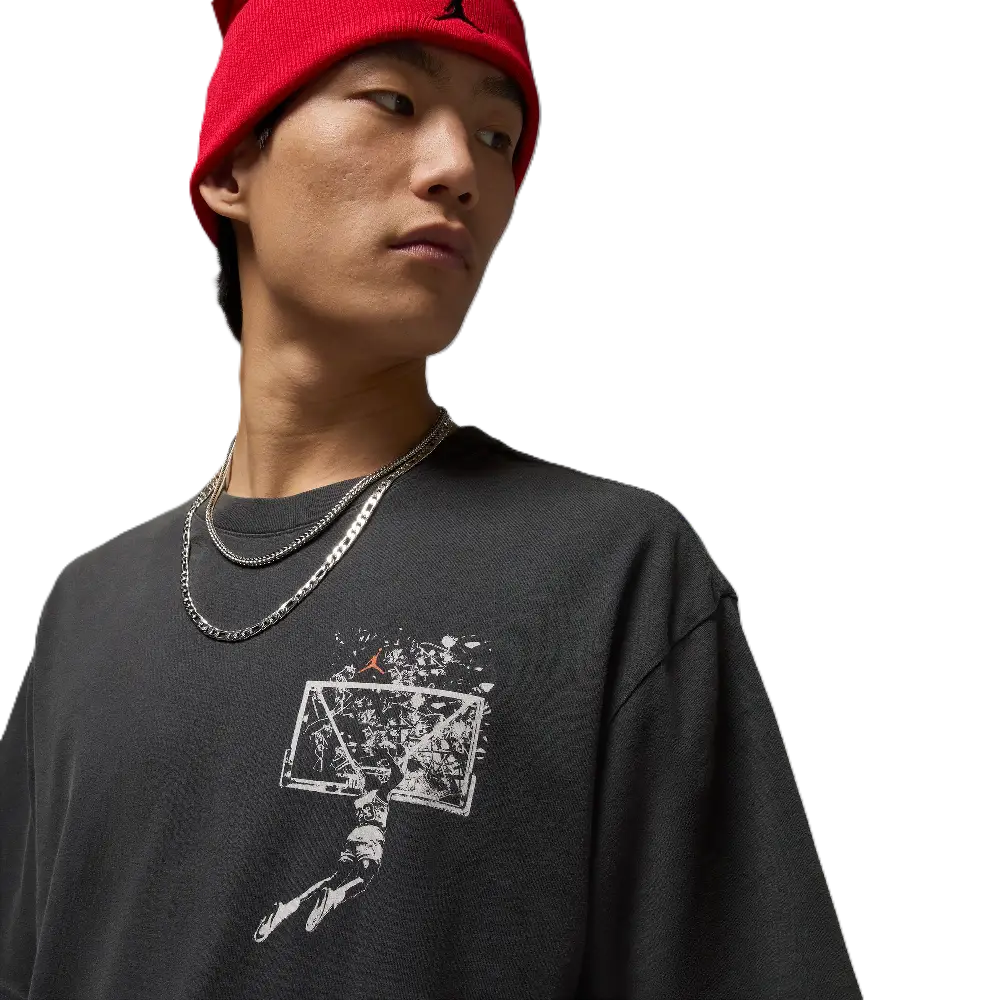 T-shirt Jordan Brooklyn graphique oversize Gris - Image 3