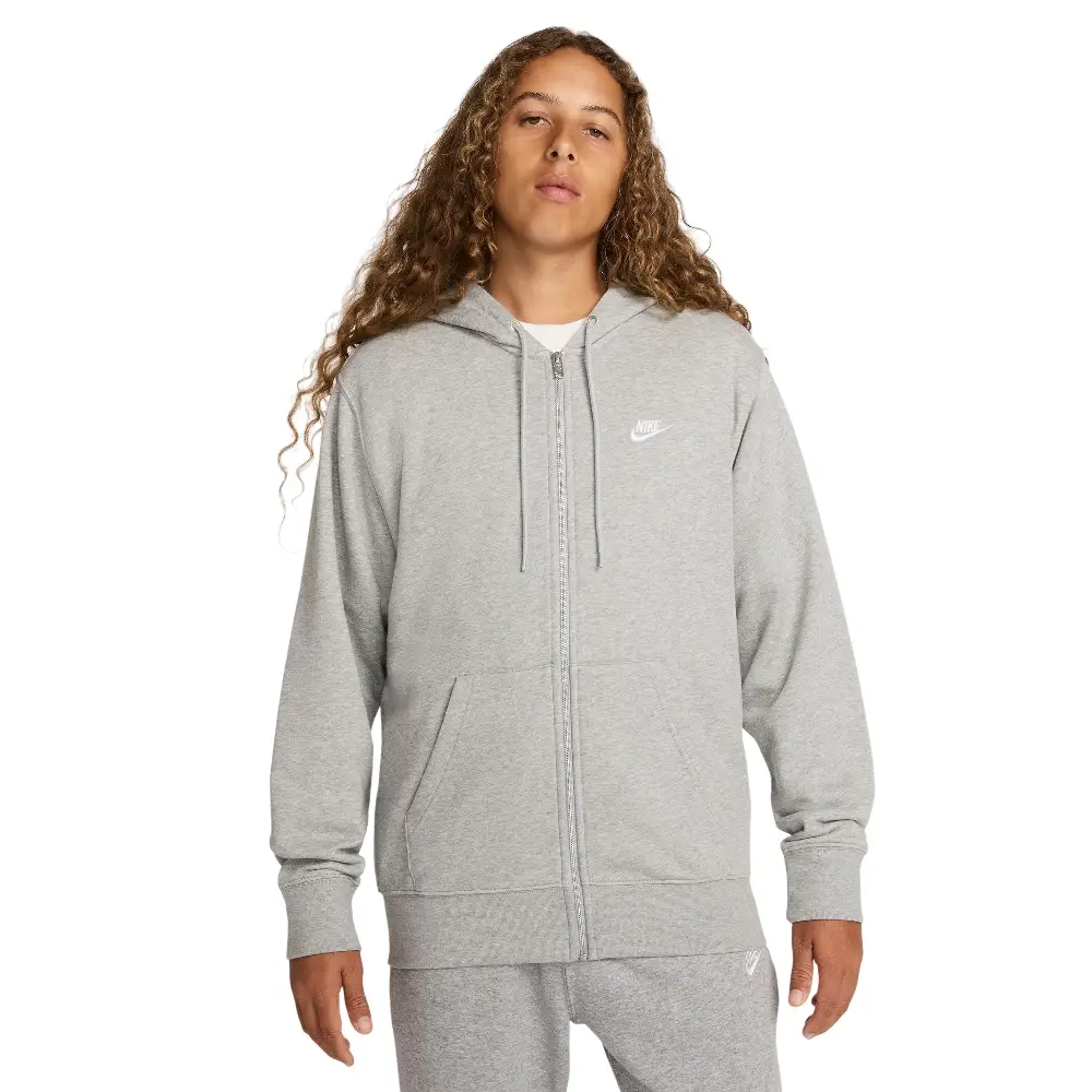 Sweat à capuche Club en molleton entièrement zippé Gris