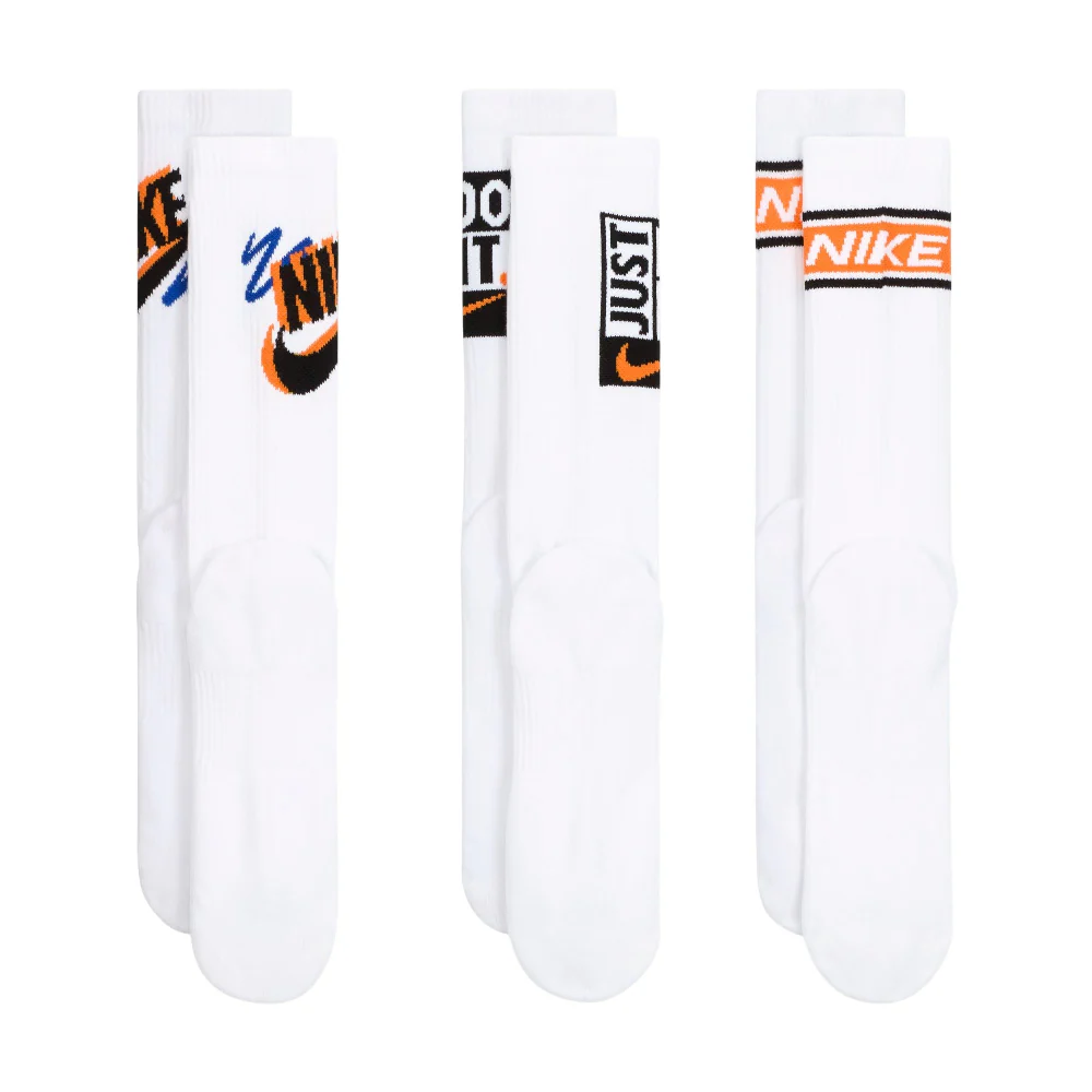 Nike Everyday Plus Chaussettes Crew (3 paires) Blanches - Image 3