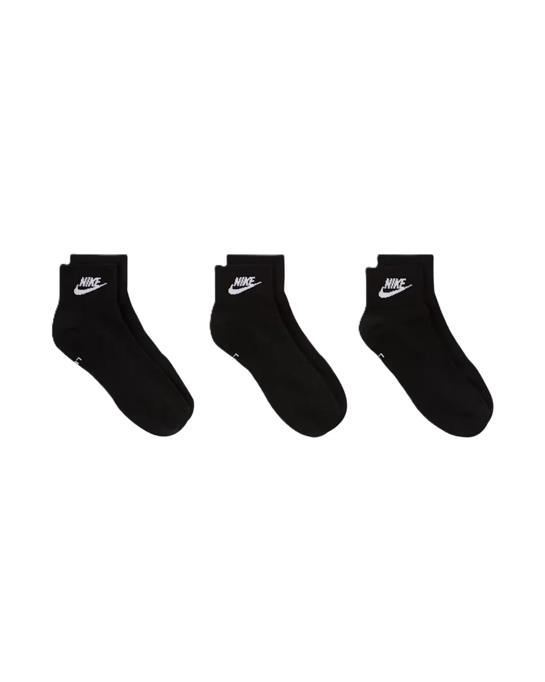 Nike Everyday Essential Ankle Socks (3 Pairs) Black/White - Image 3