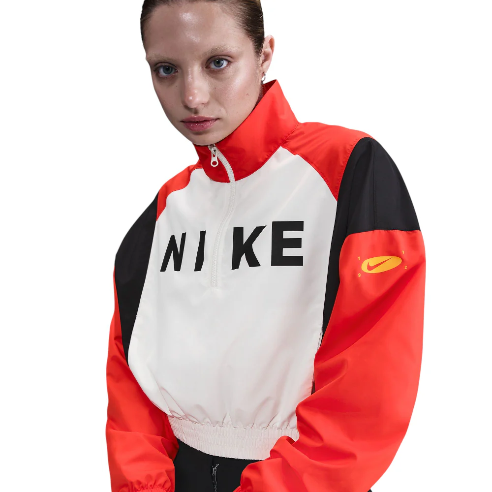 Veste de sport tissée légère à fermeture éclair 1/4 blanche - Image 3